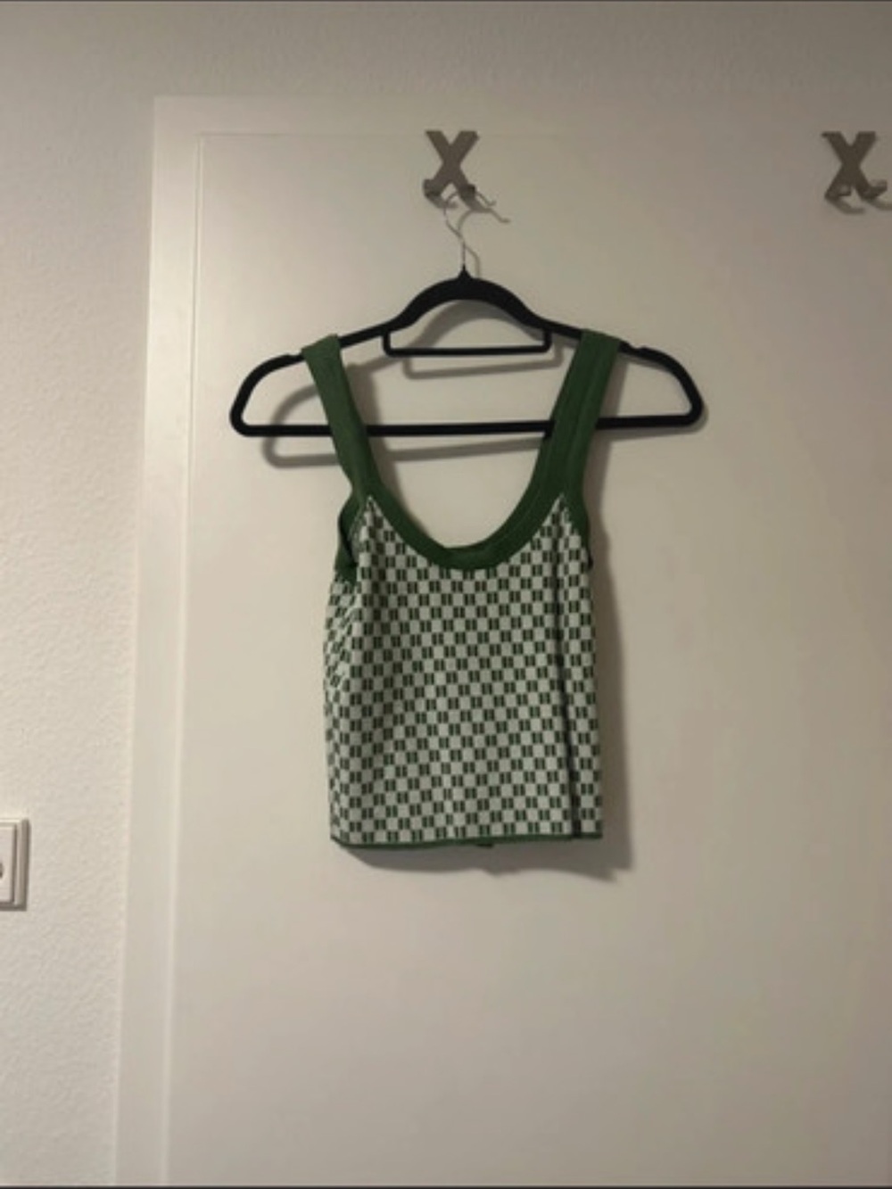 Abercrombie Green Checkered Tank Top